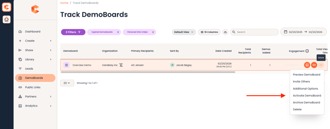 Activate DemoBoard Step 1