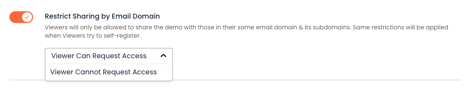 Restrict Sharing by Email Domain Options Drop Down
