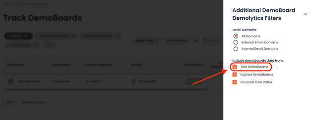 Track DemoBoards Filters